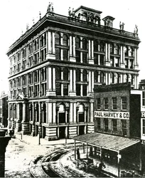 Equitable Building, nordwestliche Ecke der Sixth und Locust Streets